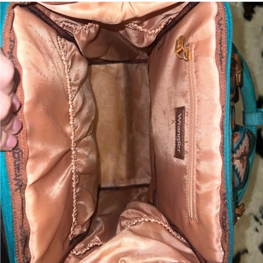 Wrangler Turquoise and Beige Handbag